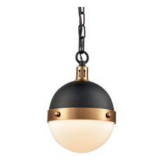 Elk Lighting 14474/1 Harmelin 1 Light 7"W Mini Pendant - Matte Black / Satin