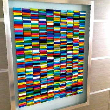 Rolls of Color project (original painted assemblage wall sculpture)