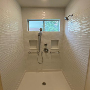 MASTER BATHROOM - Conversion to Handicap Walk-In Shower with Wave Tile