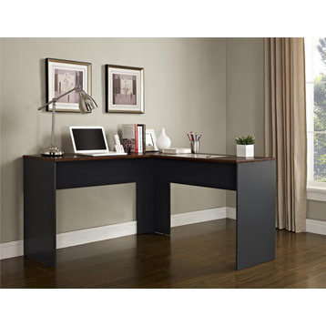 Ameriwood Home The Works L-Shaped Desk, Cherry