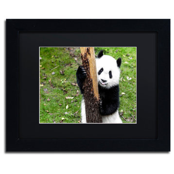 Philippe Hugonnard 'Giant Panda VI' Art, Black Frame, Black Matte, 14"x11"