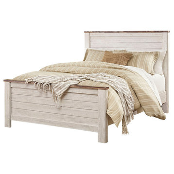 Willowton Queen Panel Bed, White Wash