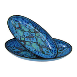 Le Souk Ceramique - Large Stoneware Oval Platters, Set of 2 Sabrine Design - Serving Dishes And Platters