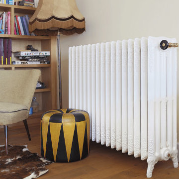 White cast iron radiator