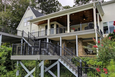 Inspiration for a large contemporary backyard deck remodel in Atlanta with no cover