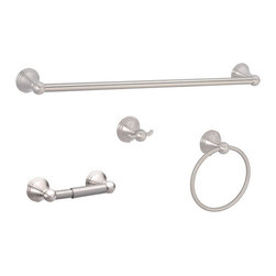 Designers Impressions - Florentine Series 4 Piece Satin Nickel Bathroom Hardware Set - Towel Bars