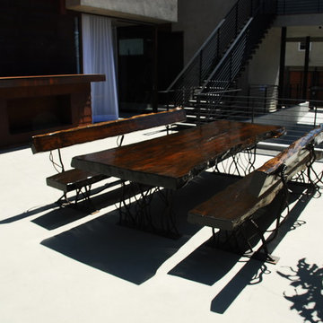 Live edge table and bench