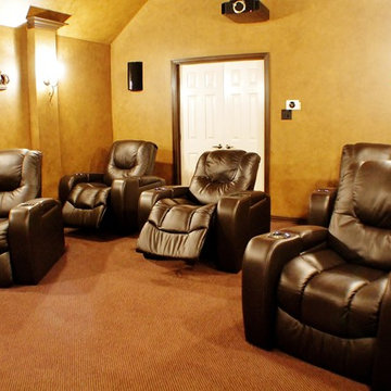 Media Room in Plano, TX featuring the Palliser "Equalizer" Theater Chairs