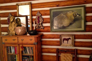 Example of a mountain style living room design in Other