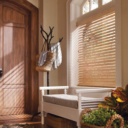 Transitional Beige Entrance Custom Window Horizontal Blinds by Hunter Douglas - Venetian Blinds