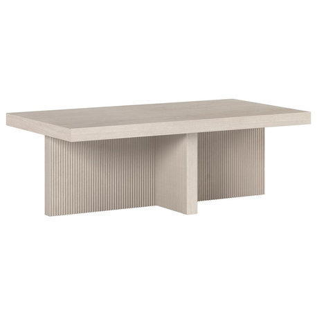 Holm 44 Wide Rectangular Coffee Table in Alder White