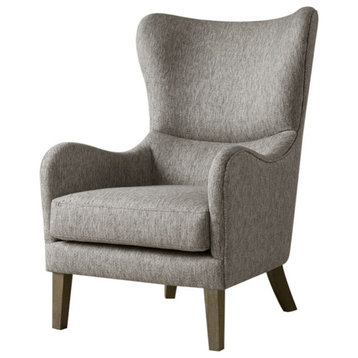 Madison Park Arianna Swoop Wing Chair, Gray