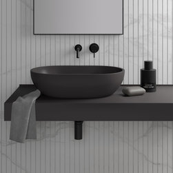 Picasso Charcoal Countertop Stone Basin 580mm - Bathroom Sinks