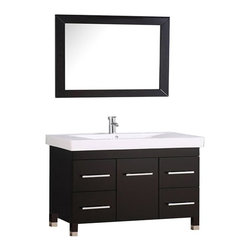 36 inch Single Sink Espresso Bathroom Vanity Integrated Basin - Bathroom Vanities And Sink Consoles