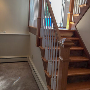 Refinish stars and install new banister in split level
