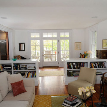 Low Bookcases dividing Living Room from Sitting Area