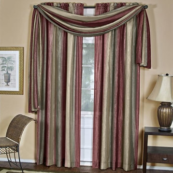 Ombre Window Curtain Scarf, 50"x144", Burgundy