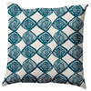 Cowry Check Pillow, Teal, 20"x20"