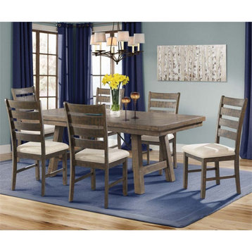 Picket House Furnishings Dex 7 Piece Dining Set in Walnut and Cream