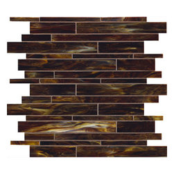 Twisted Walnut Linear Glass Mosaic Tile - Mosaic Tile
