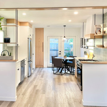 Full Kitchen Remodel with Custom White Oak Cabinetry & Shelves