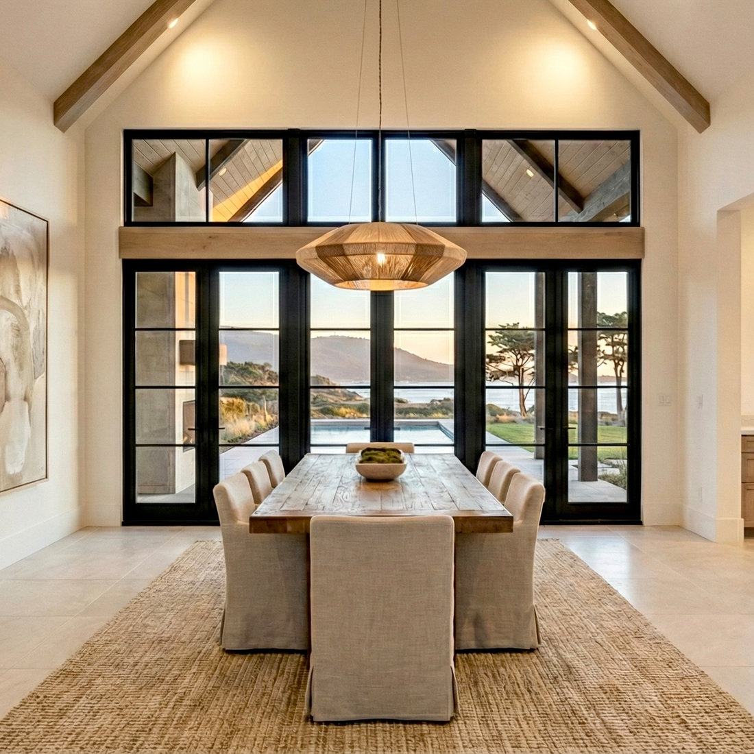 Transitional Dining Room. Natural Elements.