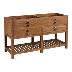 60" Benoist Reclaimed Wood Console Double Vessel Sink Vanity-Pine - Products