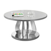 Coffee Table, Brushed Silver, Mirror