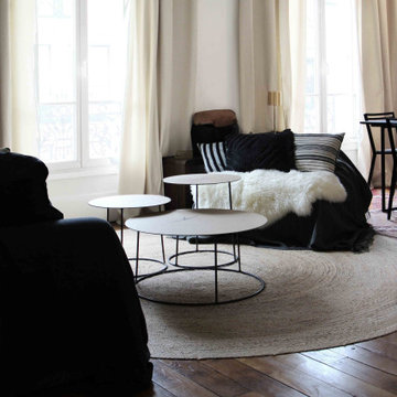 PARIS XVII Rue des Moines - Relooking des pièces de vie d'un 2 pièces parisien