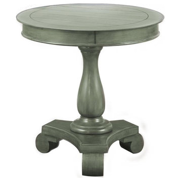 Bowery Hill Round Transitional Engineered Wood End Table in Green