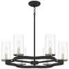 Quoizel DVY5026 6 Light 26"W Pillar Candle Style Chandelier - Mottled Black