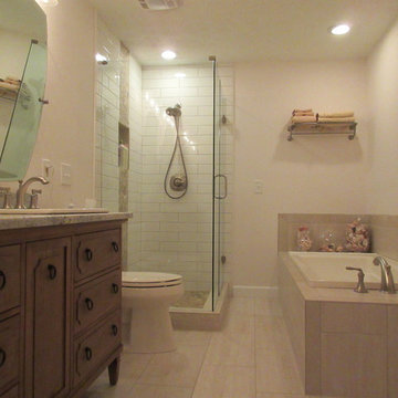 Modern White Subway Tiles Bathroom