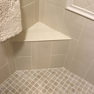 Masterbath Shower and Vanity Quartz Countertop