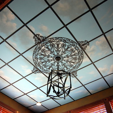 Hand Painted Wrought Iron Decorative Art in Ceiling and Wall Murals.