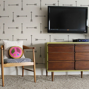 Tribal Arrows Stenciled Playroom