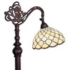 Tiffany Style Impearled Reading Floor Lamp, 62" Tall