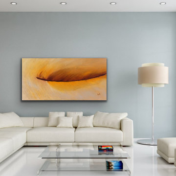 yellow large Modern Contemporary Paintings for Family Room