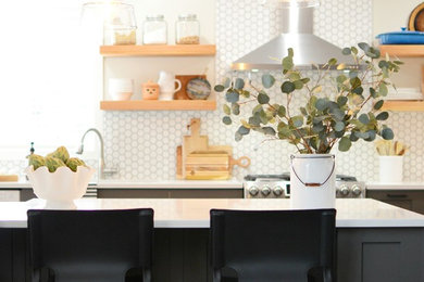 Example of a farmhouse kitchen design in Calgary