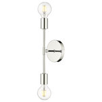 Z-Lite - Z-Lite 731-2S-CH Modernist 2 Light Wall Sconce in Chrome - The lustrous character of chrome finish steel shines brightly, bringing a notable quality to this two-light wall sconce. From the Modernist collection, this contemporary sconce delivers a sleek linear design with a vertical frame hosting bulbs at each end, and a round wall mount offering visual balance.