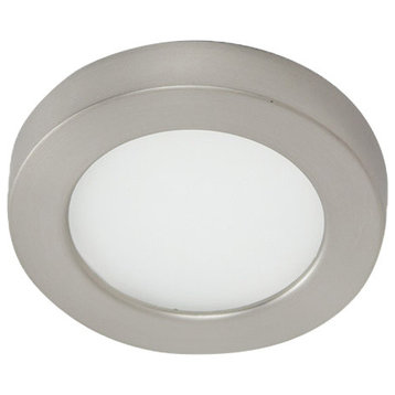 WAC Lighting Edge Lit LED Button Light 3000K So' White in Brushed Nickel