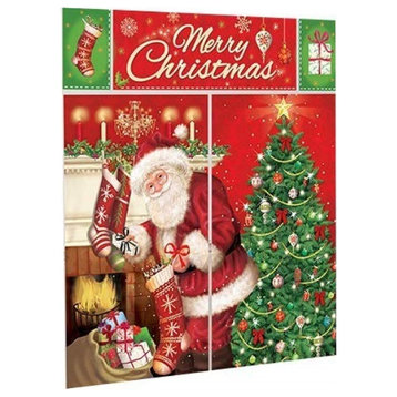 Amscan 670203 Merry Christmas Wall Vinyl Scene Setters Kit, 5 Ct. | Party Decora