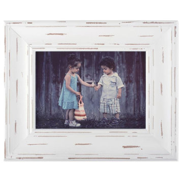 DII 4x6" Farmhouse Wood Composite Picture Frame in Distressed White