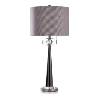 Gemma Table Lamp, Gunmetal and Silver and Clear - Transitional - Table ...