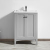 Asti 24" Single Vanity, Gray With Ceramic Basin Countertop, Without Mirror