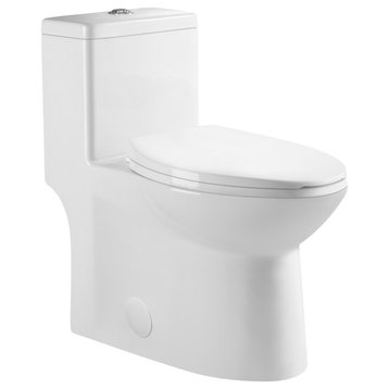 One Piece Toilet Dual Flush 1.1/1.6 GPF Elongated Standard Toilet for Bathroom