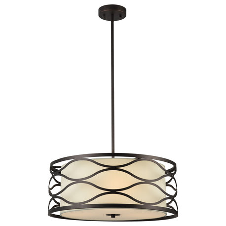 Chloe Lighting Gwen Transitional Oil Rubbed Bronze 3-Light Ceiling Pendant