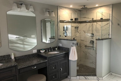Example of a transitional bathroom design in Baltimore