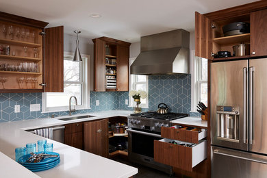 Kitchen - mid-century modern kitchen idea in Minneapolis