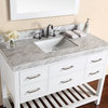 Laguna Single Bathroom Vanity With Marble Top, White, 48"