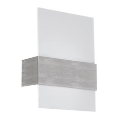 1x100W Wall Light, Matte Nickel Finish & Satin Glass